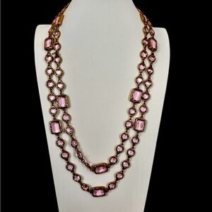 Chanel vintage 1981 Chicklet Necklace in Pink, the rarest color.